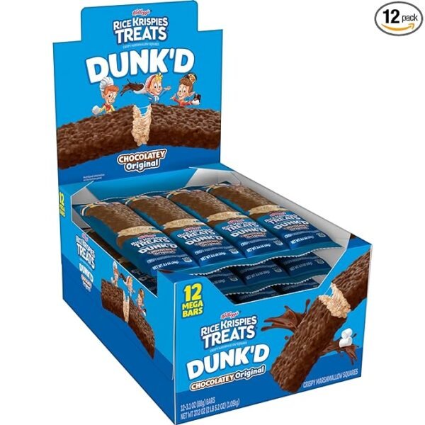 RICE KRISPIES DUNKS , ORIGNAL CHOCOLATEY 12 CT *NEW*