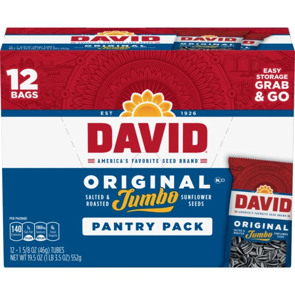 DAVID SUNFLOWER SEEDS, TUBES ORIGINAL 12 CT *796*