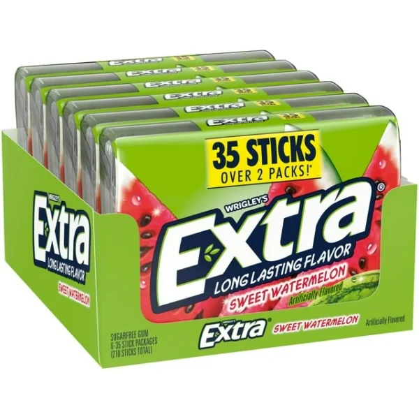 WRIGLEYS EXTRA MEGA PACK 35 SWEET WATERMLEON N,  STICKS 6 CT..