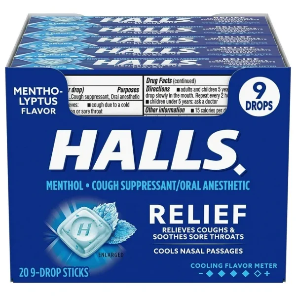 HALLS MENTHOL-LYPTUS (BLUE) 20 CT *308*