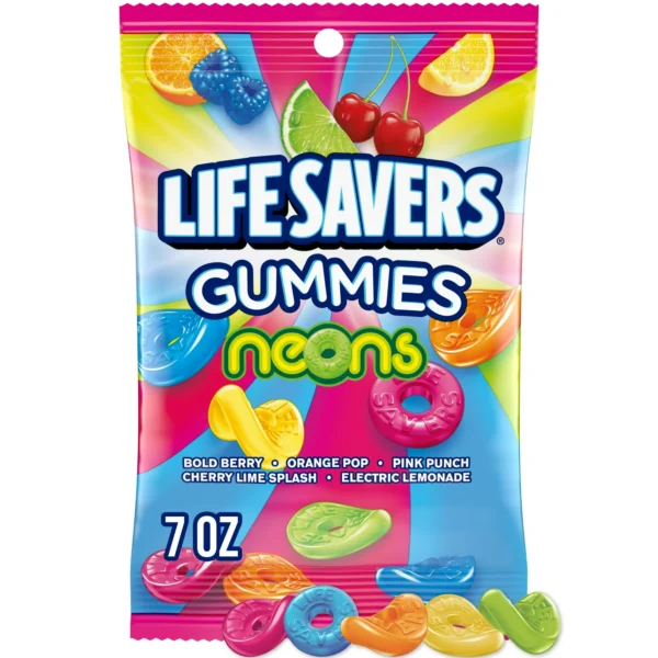 LIFESAVERS GUMMIES 7 OZ NEONS * NEW *