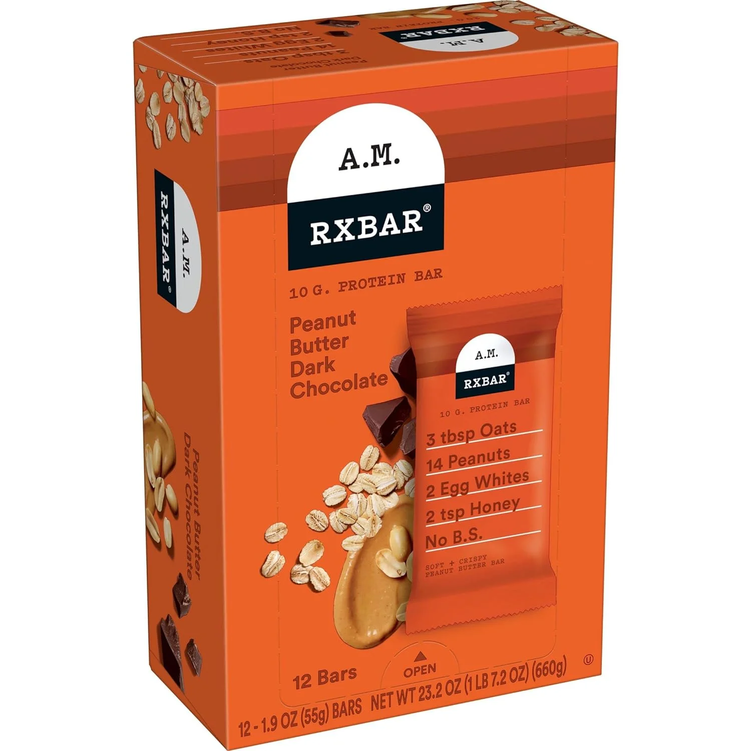 RXBAR, AM, PEANUT BUTTER DARK CHOCOLATE 1.9 OZ 12 CT