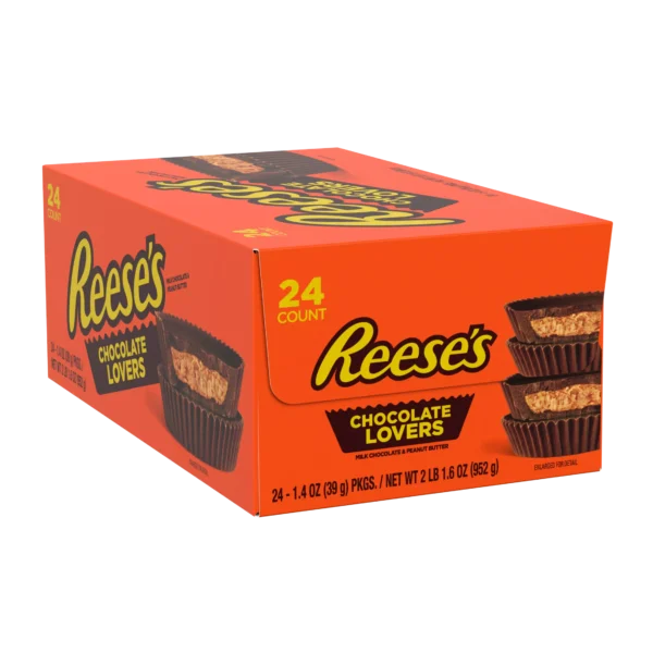 REESE'S CHOCOLATE LOVERS MILK CHOCOLATE PEANUT BUTTER CUPS 24