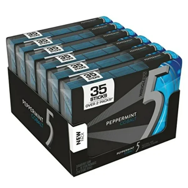 5 GUM SUGARFREE GUM, PEPPERMINT COBALT, 35-STICK PACK (6 PACKS TOTAL)