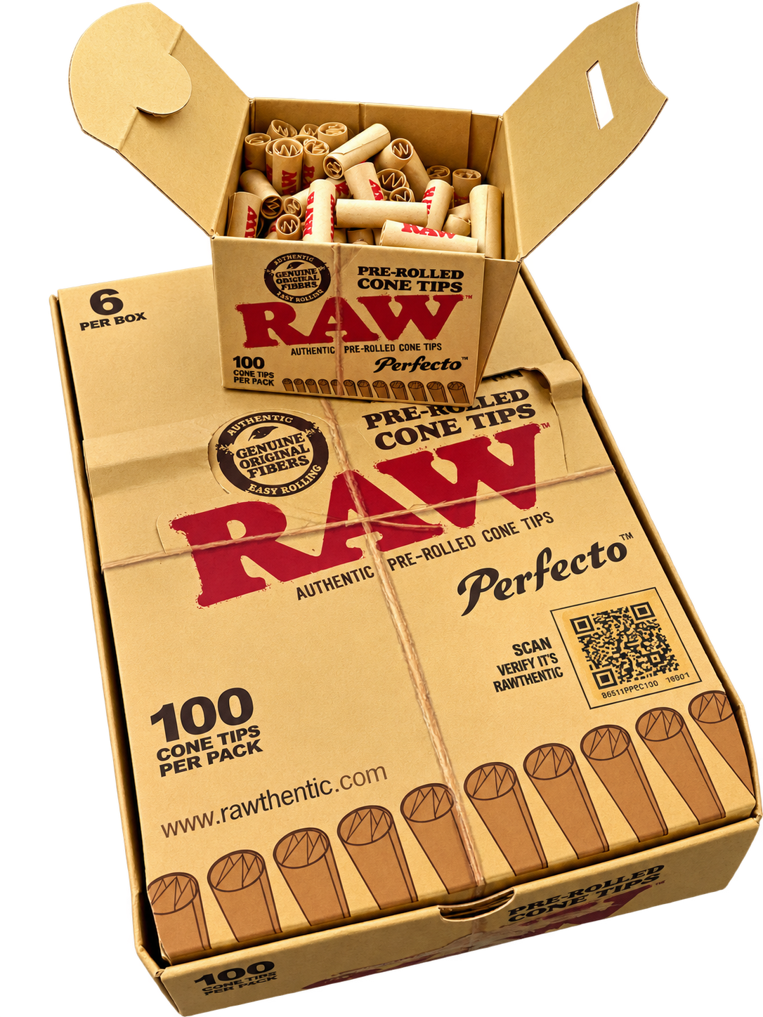 RAW, PERFECTO PREROLLED CONE TIPS 6 C