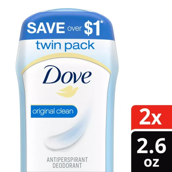 DOVE DEODORANT, ORIGINAL 2.6 OZ x2