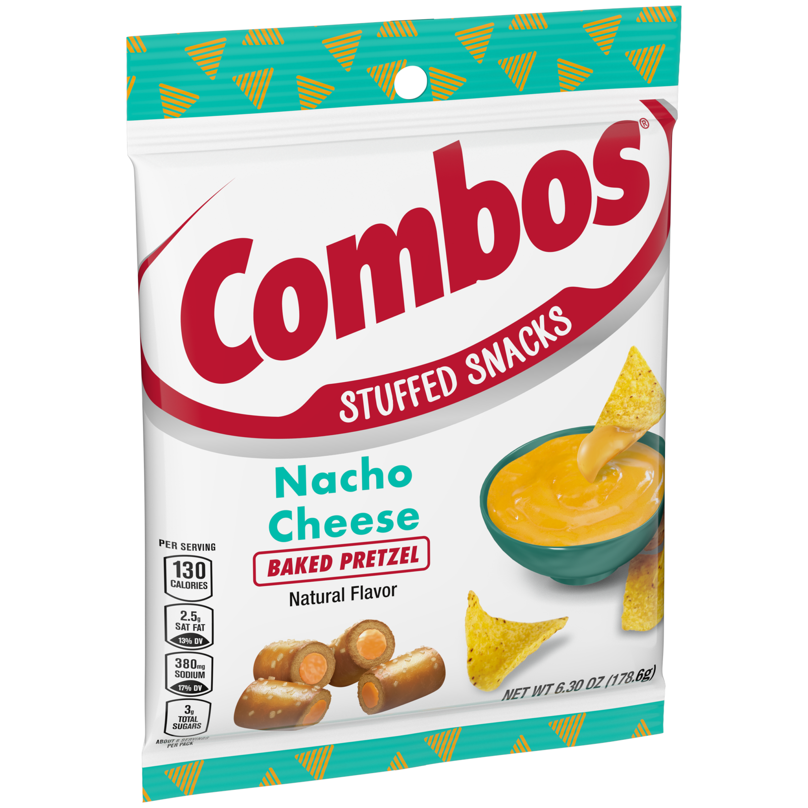 COMBOS, BAG NACHO CHEESE PRETZEL 6.3OZ 1/12CT