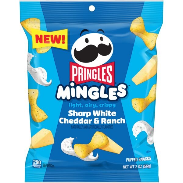 PRINGLES MINGLES SHARP WHITE CHEDDAR & RANCH 2OZ 6CT