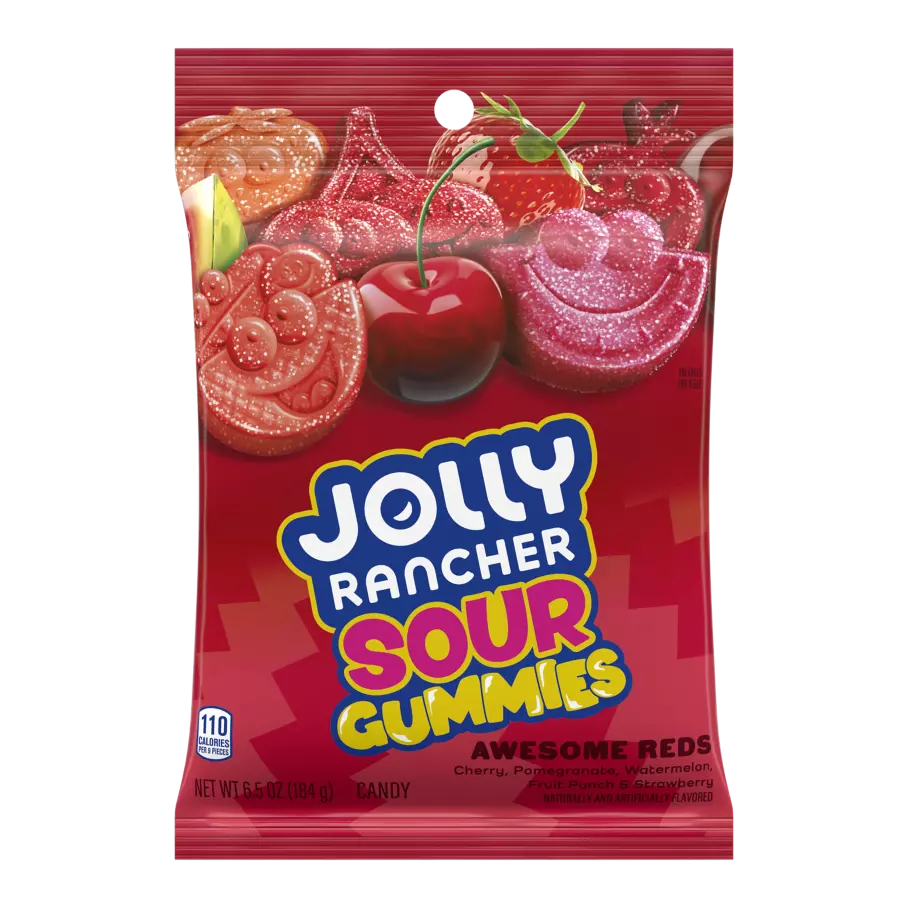 JOLLY RANCHER, GUMMIES SOUR AWESOME FIVE REDS 6.5 OZ X 12CT