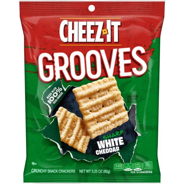 CHEEZ IT GROOVES SHARP WHITE CHEDDER 3.25 OZ 6 CT