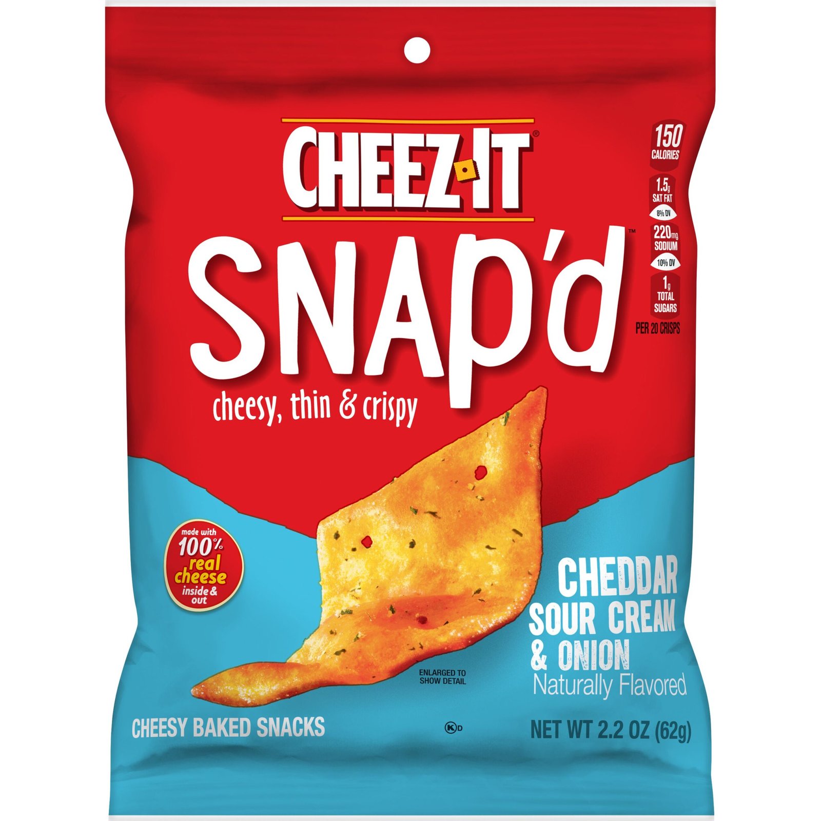 CHEEZ-IT, SNAP'D CHEDDAR SOUR CREAM & ONION 4.5OZ 6 CT