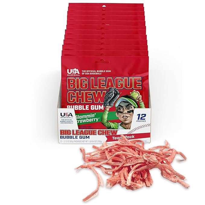 BIG LEAGUE CHEW STRAWBERRY 12 CT