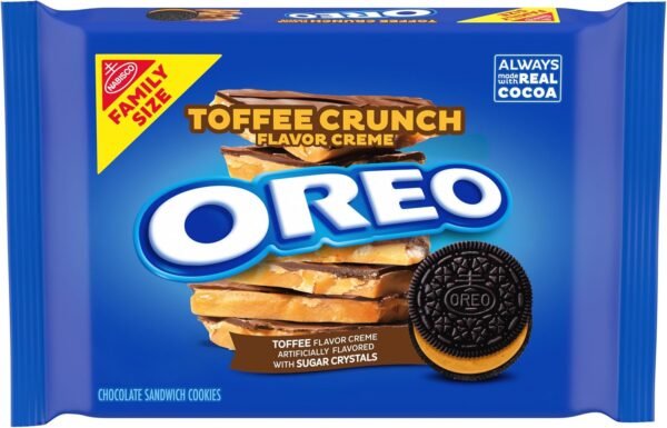 FAMILY SIZE COOIKES, OREO TOFFEE CRUNCH 1 LB