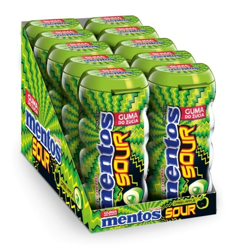 MENTOS GUM SOUR APPLE 10 CT