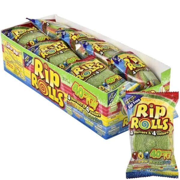 SOUR RIP ROLL , RAINBOW 24 CT