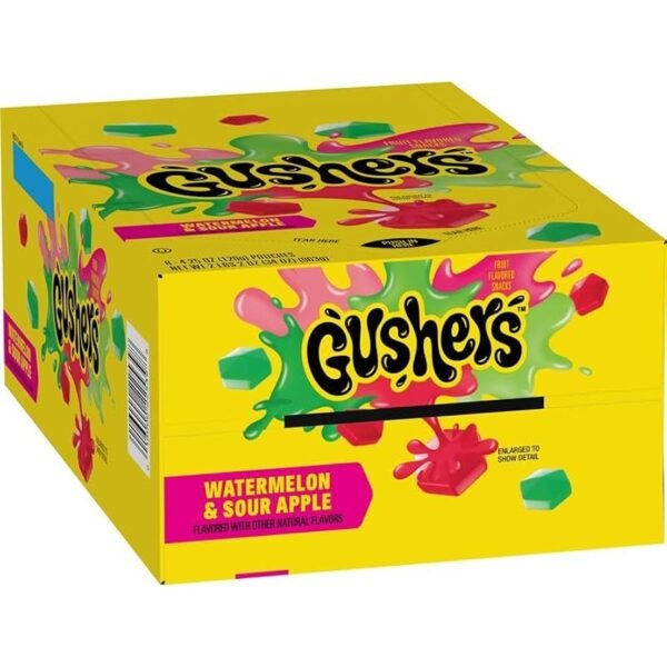 FRUIT GUSHERS, WATERMELON & SOUR APPLE 4 OZ 8 CT