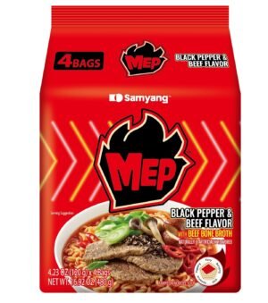 MEP BLACK PEPPER & BEEF FLAVOR REMAN  SPICY NOODLES 4 PK