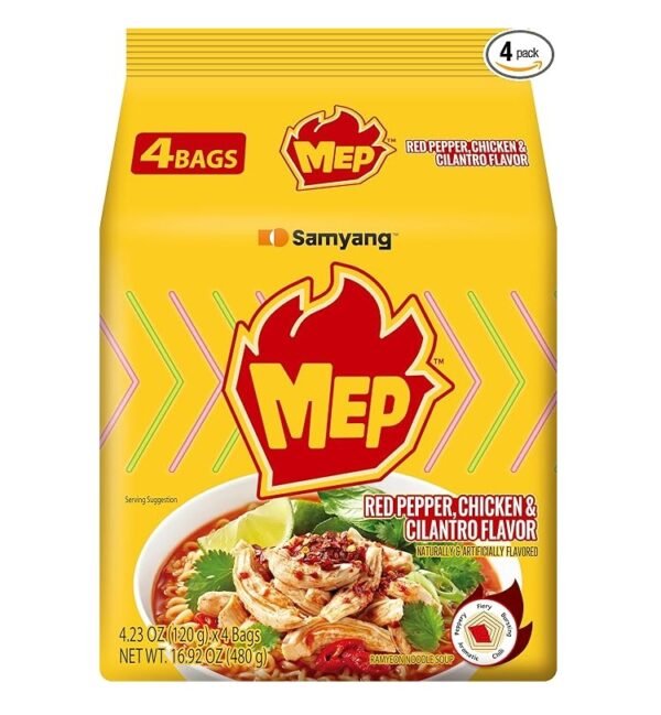 MEP RED PEPPER & CHICKEN FLAVOR REMAN  SPICY NOODLES 4 PK