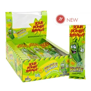 SOUR POWER STRAWS, PICKLE 24 CT