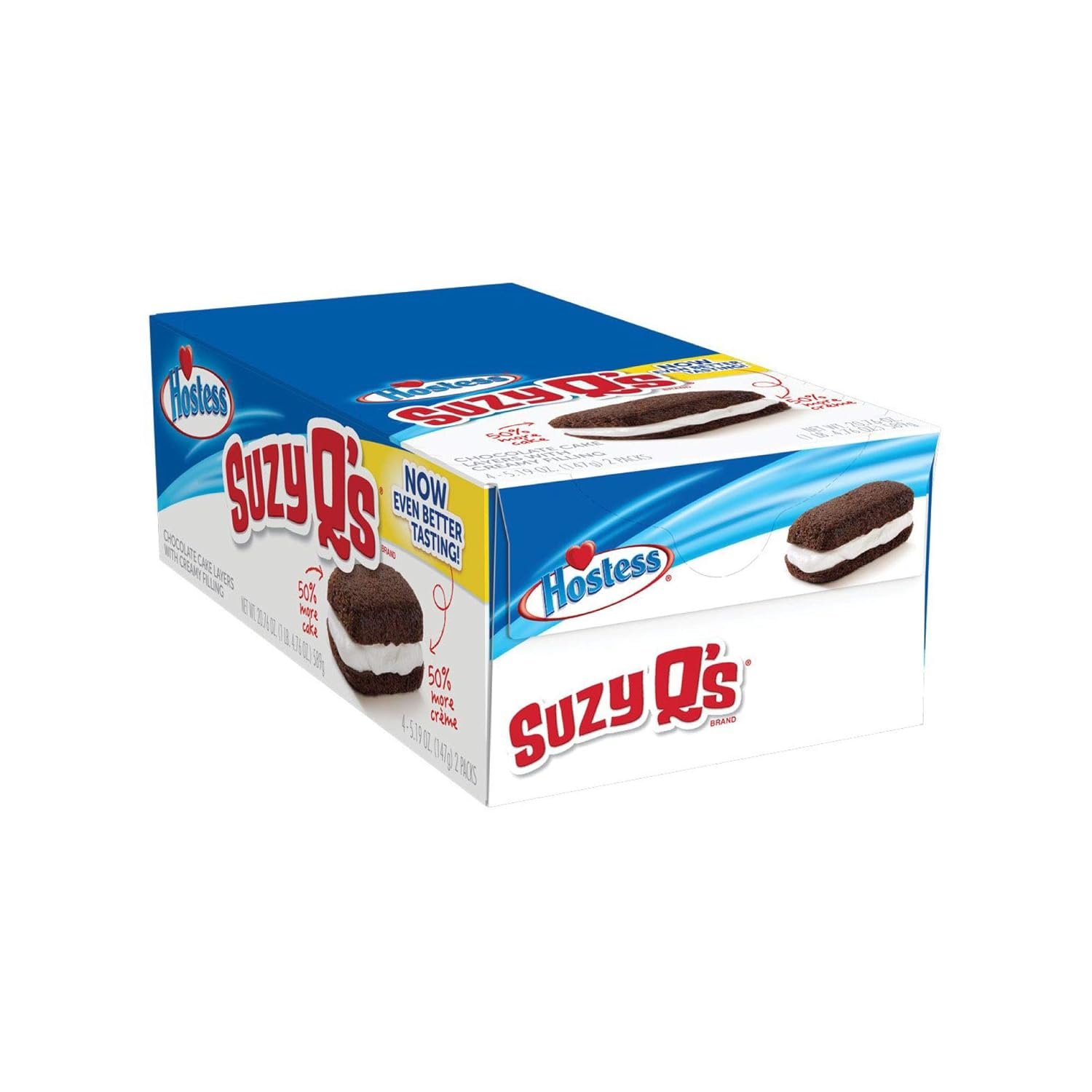 HOSTESS, SUZY Q CHOCOLATE CAKE 2.6 OZ X 8 CT