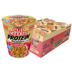 NISSIN CUP NOODLES PROTIEN RICH BEEF FLAVOR 6 CT