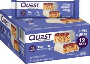 QUEST HERO PROTEIN BAR , CRISPY BLUEBERRY COBBLER 2.21 OZ X 12 CT