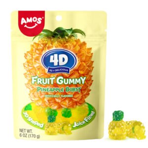 AMOS 4D PINEAPPLE BURST FRUIT GUMMY  6 OZ X12 CT