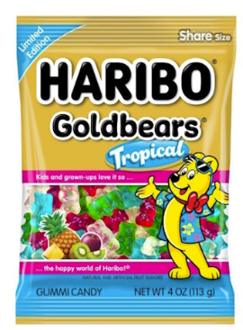 HARIBO GOLDBEARS TROPICAL 4 OZ X 12 CT
