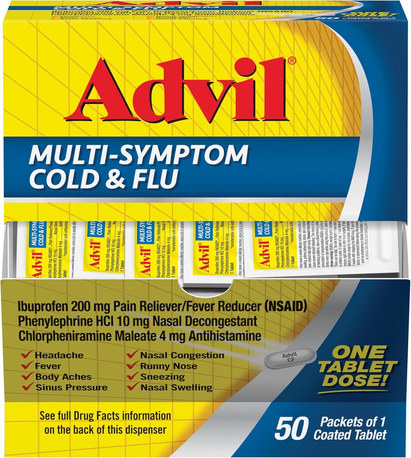 ADVIL MULTI SYMPTOM COLD & FLU 50 CT