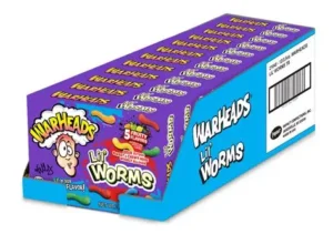 WARHEADS LIL WORMS, 4 OZ 12 CT THEATER BOX (BLUE)