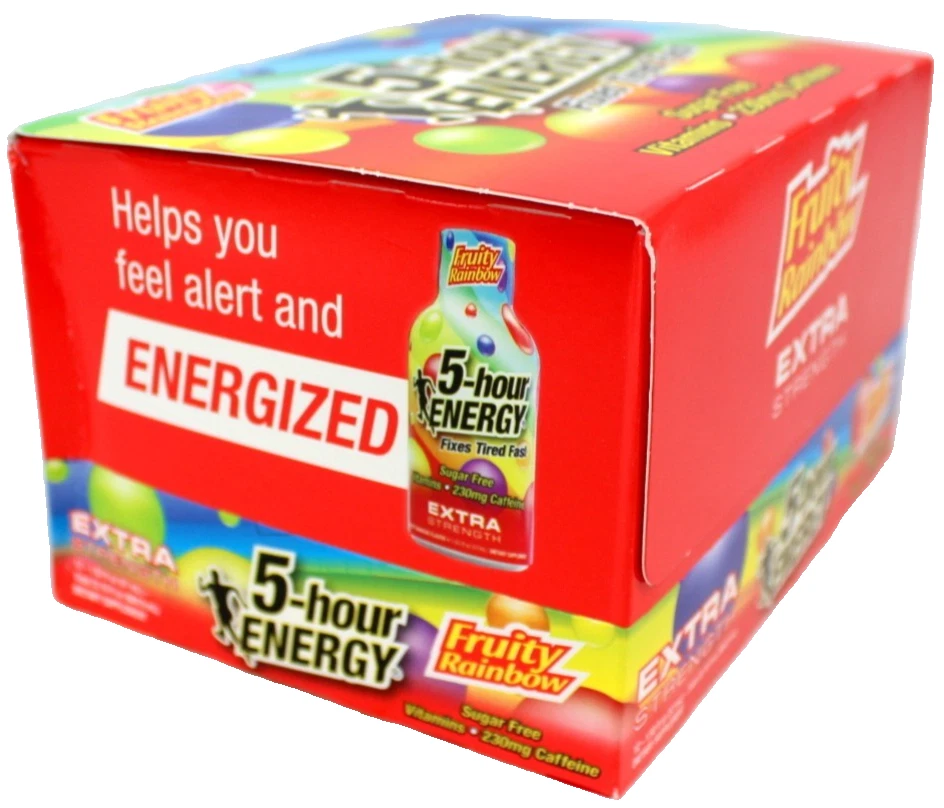 5- HOUR ENERGY DRINK, TASTY CAFFEINE FRUITY RAINBOW 12 CT