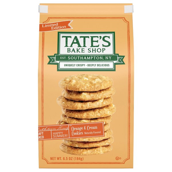 TATE'S BAKE SHOP (ORANGE & CREAM) COOKIES, 7 OZ