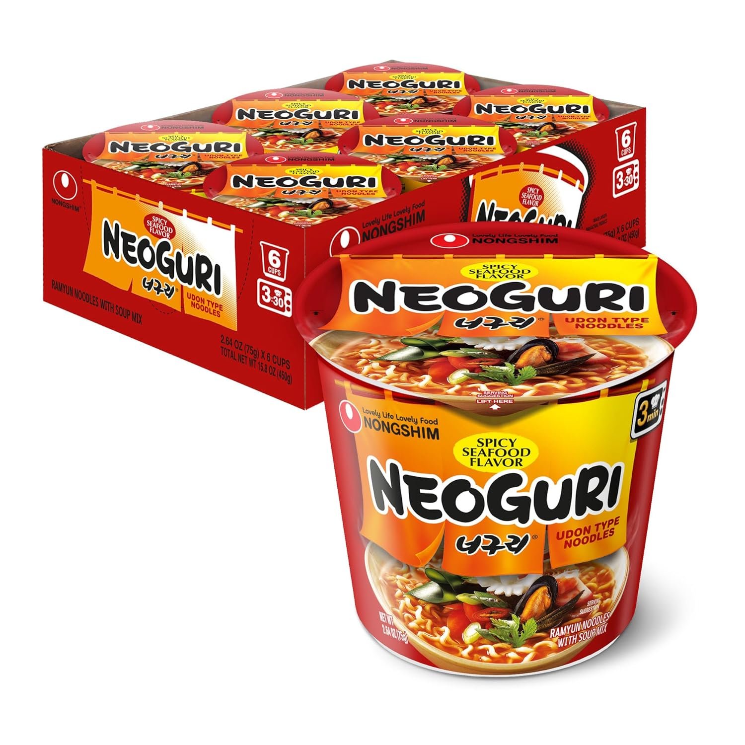 NONGSHIM NEOGURI SPICY NOODLES BOWL 2.64 X 6 CT