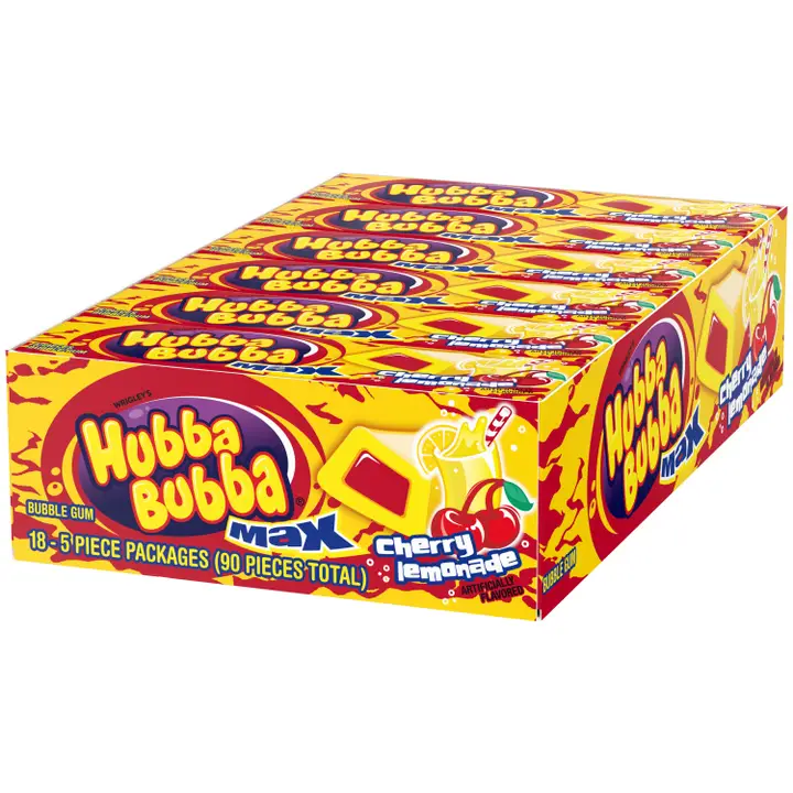 HUBBA BUBBA, MAX CHERRY LEMONADE ( YELLOW ) 18 CT