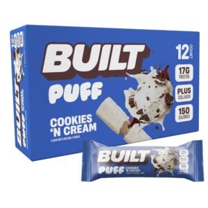 BUILT PROTEIN BAR PUFF COOKIES & CREAM 12 CT