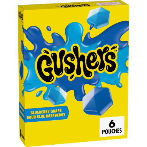FRUIT GUSHERS, SOUR BLUEBERRY GRAPE 4 OZ 8 CT