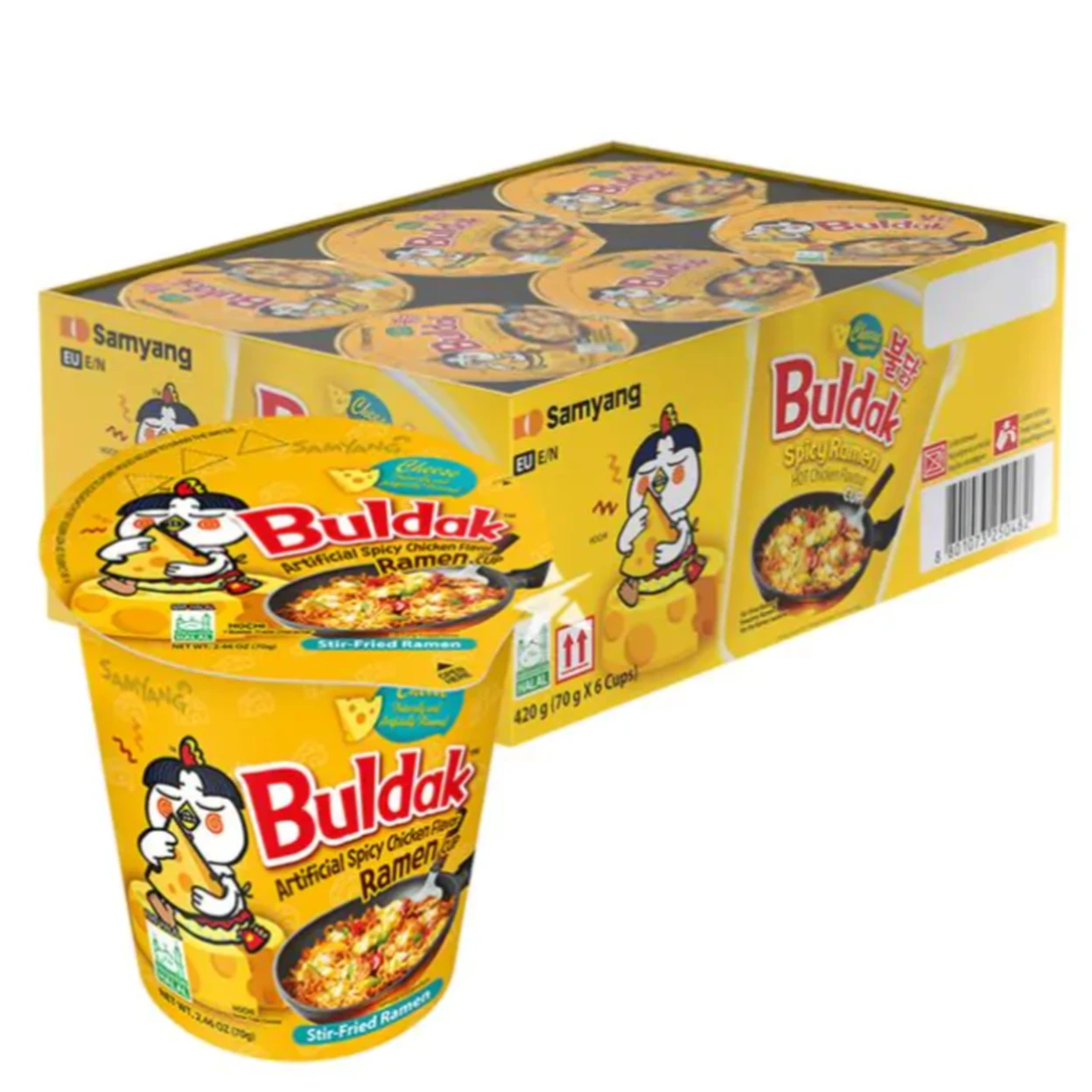 BULDAK CUP RAMEN SPICY CHICKEN FLAVOR NOODLE CHEESE 2.47 OZ x 6 CT