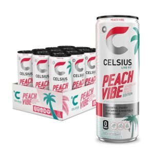 CELSIUS ENERGY DRINK PEACH VIBE 12 OZ X 12 CT