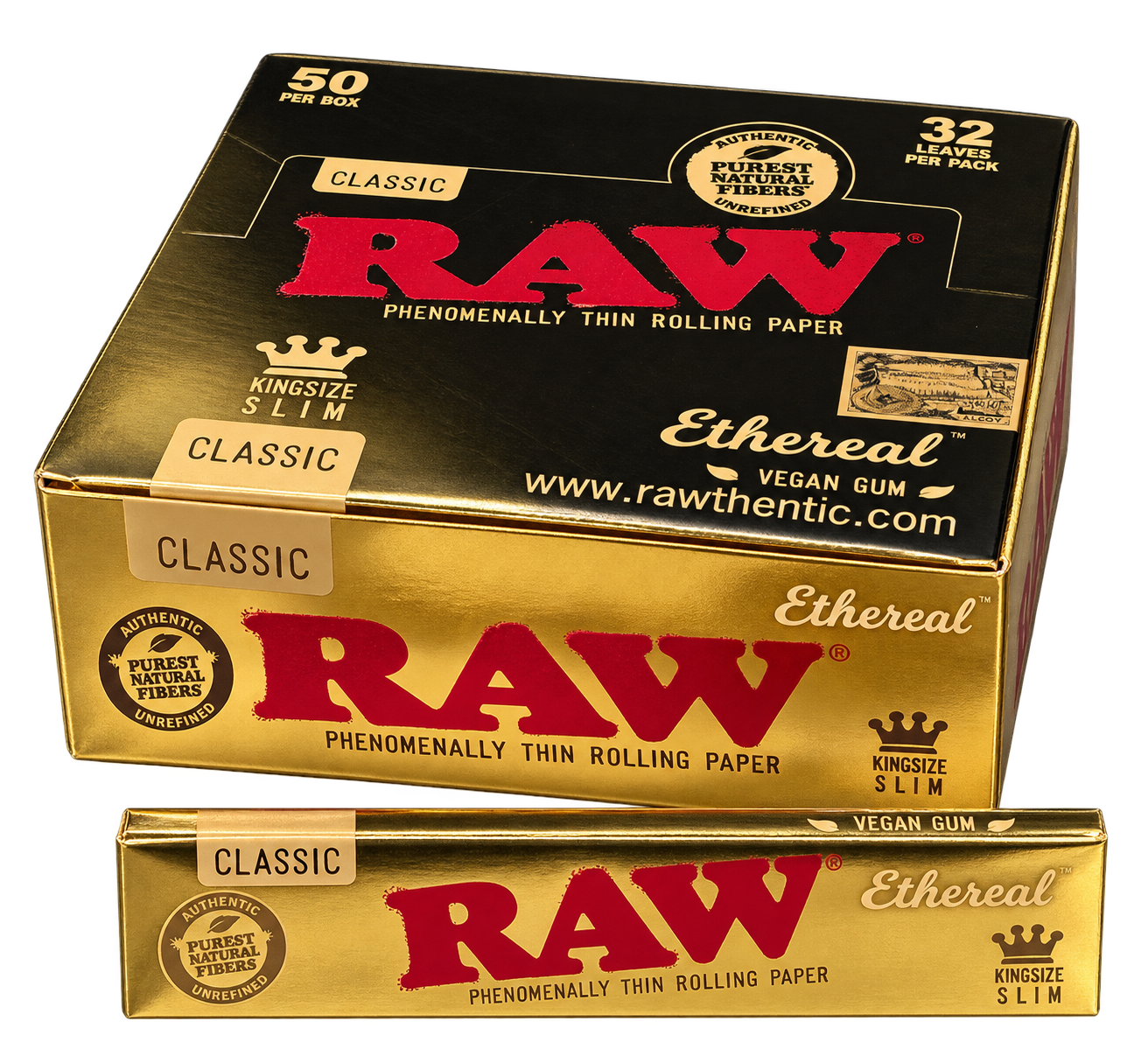 RAW KING SIZE ETHEREAL GOLD 50 CT