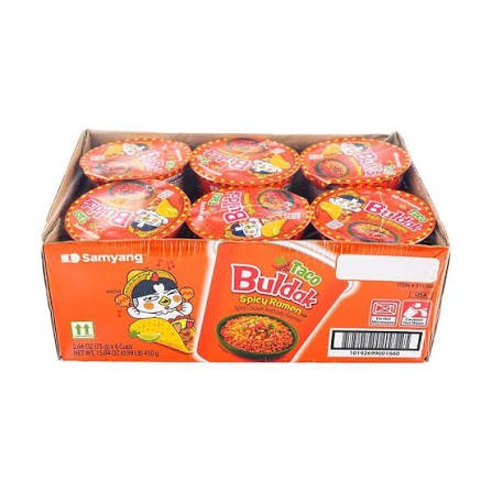BULDAK CUP RAMEN SPICY TACO FLAVOR NOODLE 2.47 OZ TACO x 6 CT
